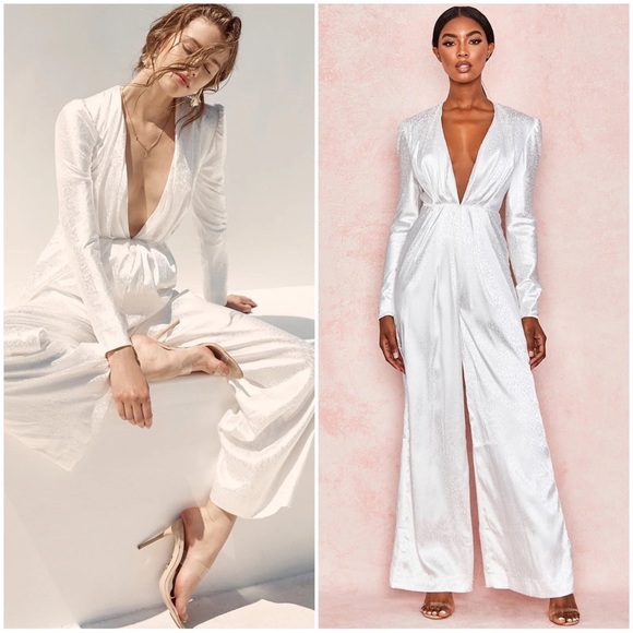 House of CB Pants & Jumpsuits House Of Cb Nwt Rene White Satin